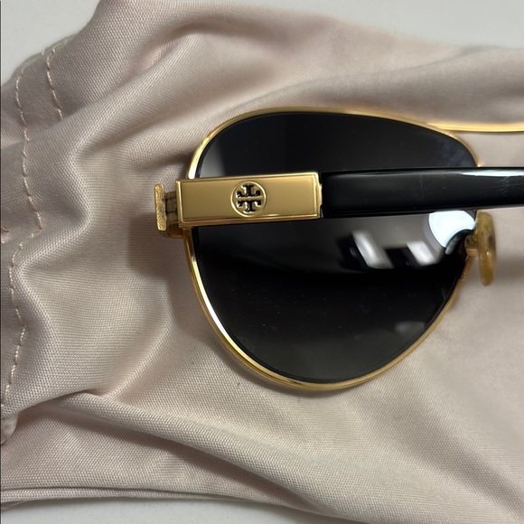 Tory Burch Gold Aviator Sunglasses - Picture 3 of 5